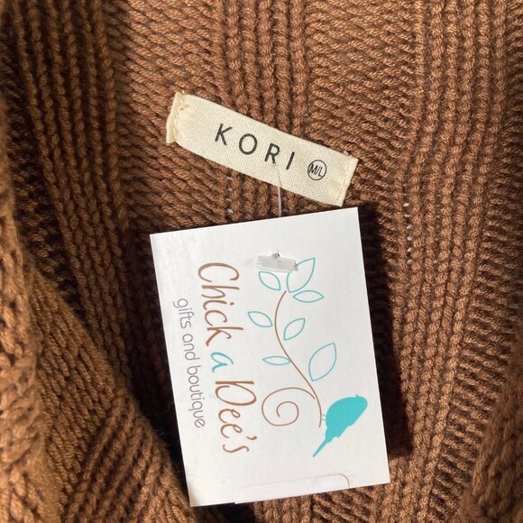 Womens Kori Turtle Neck Wool Blend Slouch Cable Knit Sweater Vest M/L NWT Brown - Picture 7 of 10